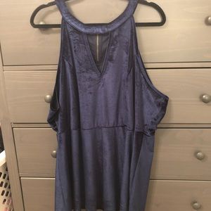 torrid Tops - NWOT Torrid Blue Velvet Peplum Dressy Tank torrid Tops - NWOT Torrid Blue Velvet Peplum Dressy Tank